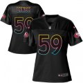 Women San Francisco 49ers #59 Aaron Lynch Game Black Fashion NFL Jersey