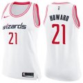 Women's Washington Wizards #21 Dwight Howard Swingman White Pink Fashion NBA Jersey