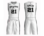 San Antonio Spurs #21 Tim Duncan Swingman White Basketball Suit Jersey - Association Edition