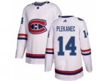 Montreal Canadiens #14 Tomas Plekanec White Authentic 2017 100 Classic Stitched NHL Jersey