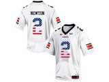 2016 US Flag Fashion Men's Under Armour Cam Newton #2 Auburn Tigers College Football Jersey - White