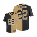 New Orleans Saints #22 Mark Ingram Elite Black White Split Fashion NFL Jersey