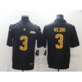 Seattle Seahawks #3 Russell Wilson Black Nike Leopard Print Limited Jersey