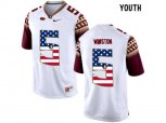 2016 US Flag Fashion-2016 Youth Florida State Seminoles Jameis Winston #5 College Football Limited Jersey - White
