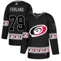 Carolina Hurricanes #79 Michael Ferland Authentic Black Team Logo Fashion NHL Jersey