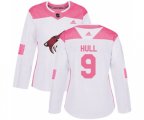 Women Arizona Coyotes #9 Bobby Hull Authentic White Pink Fashion Hockey Jersey