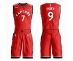 Toronto Raptors #9 Serge Ibaka Swingman Red Basketball Suit Jersey - Icon Edition
