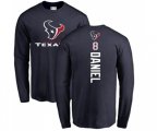 Houston Texans #8 Trevor Daniel Navy Blue Backer Long Sleeve T-Shirt