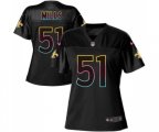 Women New Orleans Saints #51 Sam Mills Game Black Fashion Football Jersey