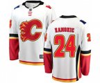 Calgary Flames #24 Travis Hamonic Fanatics Branded White Away Breakaway Hockey Jersey