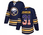 Adidas Buffalo Sabres #31 Chad Johnson Authentic Navy Blue USA Flag Fashion NHL Jersey