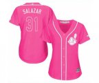 Women's Cleveland Indians #31 Danny Salazar Authentic Pink Fashion Cool Base Baseball Jersey