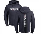 New England Patriots #18 Matthew Slater Navy Blue Backer Pullover Hoodie