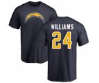 Los Angeles Chargers #24 Trevor Williams Navy Blue Name & Number Logo T-Shirt