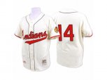 Mitchell and Ness 1948 Cleveland Indians #14 Larry Doby Replica Cream Throwback MLB Jersey