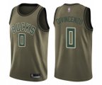 Milwaukee Bucks #0 Donte DiVincenzo Swingman Green Salute to Service Basketball Jersey