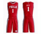 Philadelphia 76ers #1 Mike Scott Swingman Red Basketball Suit Jersey Statement Edition