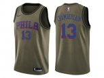 Philadelphia 76ers #13 Wilt Chamberlain Green Salute to Service NBA Swingman Jersey