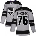 Los Angeles Kings #76 Jonny Brodzinski Premier Gray Alternate NHL Jersey