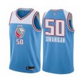 Sacramento Kings #50 Caleb Swanigan Swingman Blue Basketball Jersey - City Edition