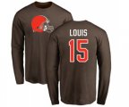 Cleveland Browns #15 Ricardo Louis Brown Name & Number Logo Long Sleeve T-Shirt