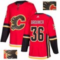 Calgary Flames #36 Troy Brouwer Authentic Red Fashion Gold NHL Jersey