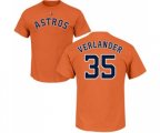 Houston Astros #35 Justin Verlander Orange Name & Number T-Shirt
