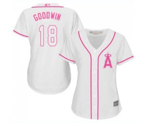 Women\'s Los Angeles Angels of Anaheim #18 Brian Goodwin Replica White Fashion Cool Base Baseball Jersey