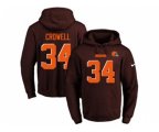 Cleveland Browns #34 Isaiah Crowell Brown Name & Number Pullover NFL Hoodie