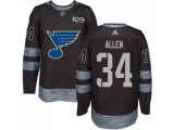 Adidas St. Louis Blues #34 Jake Allen Black 1917-2017 100th Anniversary Stitched NHL Jersey
