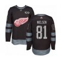 Detroit Red Wings #81 Frans Nielsen Authentic Black 1917-2017 100th Anniversary Hockey Jersey