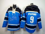 Detroit Lions #9 Matthew Stafford black-blue[pullover hooded sweatshirt]