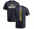 Los Angeles Chargers #12 Travis Benjamin Navy Blue Backer T-Shirt
