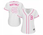 Women's Boston Red Sox #45 Pedro Martinez Replica White Fashion Baseball Jersey