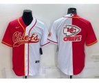 Kansas City Chiefs Red White Team Big Logo With Patch Cool Base Stitched Baseball Jersey