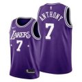 Los Angeles Lakers #7 Carmelo Anthony 2021 City Edition Purple 75th Anniversary Stitched Jersey