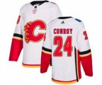 Calgary Flames #24 Craig Conroy Authentic White Away Hockey Jersey