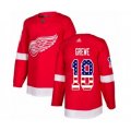 Detroit Red Wings #18 Albin Grewe Authentic Red USA Flag Fashion Hockey Jersey