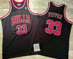 Chicago Bulls #33 Scottie Pippen 1997-98 Black Hardwood Classics Soul AU Throwback Jersey