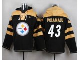 Pittsburgh Steelers #43 Troy Polamalu Black Player Pullover NFL Hoodie