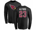 Arizona Cardinals #23 Robert Alford Black Name & Number Logo Long Sleeve T-Shirt