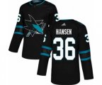 Adidas San Jose Sharks #36 Jannik Hansen Premier Black Alternate NHL Jersey