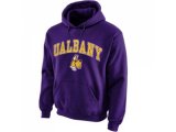 Albany Great Danes Midsize Arch Pullover Hoodie Purple