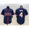 New England Patriots #4 Bailey Zappe Navy With Path Cool Base Stitched Baseball Jersey