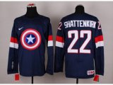 NHL Olympic Team USA #22 Kevin Shattenkirk Navy Blue Captain America Fashion Stitched Jerseys