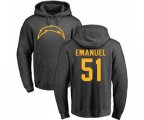 Los Angeles Chargers #51 Kyle Emanuel Ash One Color Pullover Hoodie