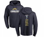 Los Angeles Chargers #7 Doug Flutie Navy Blue Backer Pullover Hoodie