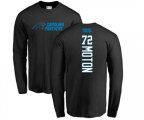 Carolina Panthers #72 Taylor Moton Black Backer Long Sleeve T-Shirt