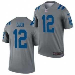 Indianapolis Colts Retired Player #12 Andrew Luck Nike Gray Inverted Legend Jersey
