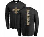New Orleans Saints #57 Rickey Jackson Black Backer Long Sleeve T-Shirt